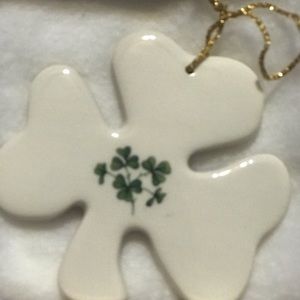 Beautiful ceramic four leaf clover ornament